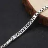 Atacado s925 prata de lei tendência da moda estudante prata tailandesa Coringa joia de mão simples personalidade pulseira caixa quadrada
