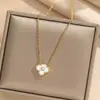 Pulsera Popular Transfronteriza de Trébol de Cuatro Hojas de la Suerte en Oro de 18 Quilates, Elegante Pulsera de Cinco Flores de Lujo Ligero para la Buena Suerte al por Mayor