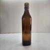 Marrón 500ml, Botella de Vino Amarilla Cuadrada Bloqueadora de Luz, Botella de Vino Vacía de Vidrio Grabada con Flores, Botella de Vino Personalizada para Sub-embotellado