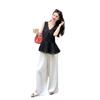 Conjunto Casual para Mujer 2025 Verano Nuevo Estilo Rejuvenecedor Versátil Cómodo Agradable a la Piel Casual Conjunto de Dos Piezas Moderno