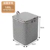 Saco de Armazenamento para Colcha, Saco de Embalagem para Mudança com Alça, Caixa de Armazenamento com Padrão Xadrez Houndstooth, À Prova de Umidade, Grande Capacidade de Armazenamento