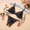 Ropa Interior Sexy Sexy, No Necesita Quitarse, Conjunto de Dos Piezas de Tres Puntos Completamente Transparente Abierto, Traje de Tanga Extremadamente Tentador Pasión