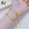 Mismo Estilo del Libro Rojo Dorado Arena Flor Mariposa Sueño Mariposa Estéreo Pulsera Mariposa Lujo Accesible para Mujer Joyería de Mariposa Láser de Gama Alta