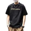Camiseta de Manga Corta para Hombre Verano Bloques de Color Tie-Dye Marca de Moda Camiseta de Media Manga Hombre Nuevo Estilo 2026 Camiseta de Corte Holgado