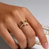 El más vendido en Europa y América: Corazón, Mariposa, Sol, Anillo Geométrico, Anillo Abierto Chapado en Oro de 18 Quilates, Joyería para Mujer con un Toque de Alta Gama