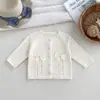 Ropa Infantil para Niñas, Cárdigan Dulce de Algodón Puro Clase A con Lazo Dulce y Diseño Trenzado, Abrigo Suéter Personalizable con Adorno de Encaje para Bebé