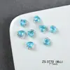 Uñas Artísticas de Zirconia Transparente Azul Cielo de Alta Calidad con Diamantes, Uñas Cuadradas de Corazón Melocotón de Lujo Portátiles, Uñas Artísticas Hechas a Mano con Diamantes