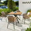 Juego de sofá y mesa de centro para exterior para terraza, solario, patio, sofá de ratán para ocio, muebles de ratán de diseño para salas de exposición