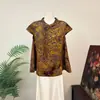Zhi LiNova Blusa Solta com Cadarço Estilo Chinês Retrô 2026 Nova Moda de Verão com Gola Alta Estilo Nacional Top para Mulheres