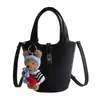 Bolso de Mano Cruzado de Lujo Ligero con Textura de Lichi, Bolso Tote Cubo Estilo Coreano de Moda Tendencia Hombro Único Cruzado Bolso Madre-Hija