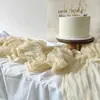Decoración para Fiesta de Boda Cumpleaños Camino de Mesa Estilo Bohemio Gasa Retorcida Arrugada Gasa de Bali Camino de Mesa Arrugado