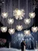 Accesorios de Boda Bola Bordada Luminosa Techo Acrílico Transparente Ventana Decorativa Arreglo Creativo Cadena de Luces Decorativas LED