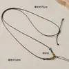 Cordón ajustable de cuero encerado para colgantes de jade, correa para el cuello para hombres y mujeres, cordón de oro versátil y simple para colgantes