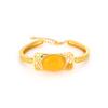 Pulsera de cera de abeja chapada en oro de plata esterlina S925 simple abierta moda retro filiforme hermosa atmósfera temperamento