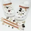 Estampado de leopardo retro ins Crocs accesorios DIY estilo desierto flores para zapatos hebilla de zapato de mujer decoración flor de rosa linda desmontable
