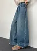 Calça Jeans Feminina Primavera e Outono 2026 Nova Casual Solta Outono Reta Perna Larga Estilo Outono Crianças Grandes Calças Infantis