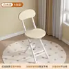 Cadeira dobrável banquinho dobrável assento branco encosto estrutura da cadeira em aço carbono fácil de guardar banquinho redondo cadeira de treino cadeira portátil