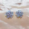 Pendientes de Flor de Piedra Ojo de Gato y Circonita Nuevos Primavera 2026 para Mujer Diseño Exquisito Versátil Pendientes Elegantes Accesorios