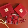 Toalla de Boda Regalo Oso Rojo Caja de Boda Regalo de Dote Personalizado Cumpleaños Regalo de Primer Año Absorbente