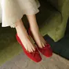 Zapatos planos de estilo lindo, punta redonda, con lazo y tacón bajo, fáciles de poner y versátiles, zapatos de moda para mujer para principios de primavera de 2025