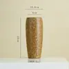 Jarrón de Cerámica Estilo Wabi-Sabi Shumen Decoración Retro Sala de Estar Arreglos Florales Adornos Flores Artificiales Lujo Accesible y Sentido de Alta Gama