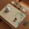 Porta-copos, tapete de chá, caminho de mesa, nova mesa de chá estilo Zen Chinês, lavável, de alta qualidade, toalha de mesa resistente ao calor, bandeira de chá estilo Song, tapete para mesa de chá