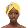 Amazon Aliexpress Nuevo Estilo Sombrero Floral de Color Sólido Sandía, Gorro Envolvente para la Cabeza, Sombrero Africano