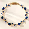 Pulseira Fofa e Doce Estilo Ins Mais Vendida Transfronteiriça com Flores, Folhas, Borboleta, Zircônia e Pulseira de Cobre, Presente de Dia dos Namorados