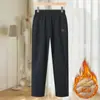 Calças de outono e inverno para mulheres de meia-idade e idosas, calças quentes plus size para mães, roupas de outono para senhoras idosas, calças femininas com forro de fleece e espessadas
