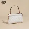 Nova Moda 2025 Design de Nicho Bolsa de Mão Portátil Estampa Floral Antiga Moda Feminina Versátil Armazenamento Bolsa de Viagem