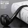 Cachimbo Feito à Mão Cachimbo de Madeira Maciça Cachimbo com Grão de Madeira de Urze Cachimbo com Filtro Estilo Antigo Retrô Bolsa para Tabaco Cachimbo Masculino Cachimbo