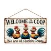 Placa decorativa para puerta de fiesta de Acción de Gracias, pancarta de pavo para patio de granja, de madera, con los tres pollitos locos.