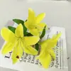 Flores de lírio artificiais, plantas em vaso, flores de seda, peças decorativas para salas de estar e mesas de jantar, arranjos florais para decoração de casa e de fundo de casamento