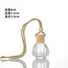 Botella de Fragancia para Coche en Stock, Adorno de Vidrio Transparente para Colgar en el Coche, Botella de Evaporación de 10 ml con Tapa de Madera, Botella de Perfume Compacta
