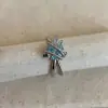 Anillo de Diamante Azul Entrelazado de Glaciar de Gama Alta para Mujer, Lujo Accesible, Dulce Elegante, Anillo de Moda y Versátil