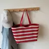 Bolsa de Praia Feminina de Verão 2025 Nova Bolsa Tote de Grande Capacidade Bolsa de Mão de Palha da Moda Bolsa de Ombro Estilo Estrangeiro
