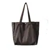 Bolsa de Lona Versão Coreana Comércio Exterior Literária Cor Pura Grande Capacidade Bolsa de Ombro Tote Versátil Feminina para o Trabalho
