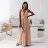 Site Independente da Amazon Roupas Femininas Transfronteiriças 2026 Novo Europeu e Americano Cadarço Decote V Vestido Longo de Festa Feminino