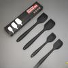 Conjunto de 4 peças de espátula de silicone, espátula preta para bolo, creme, faca para misturar massa, ferramentas para assar