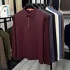 Camiseta de Manga Longa de Outono para Homens de Meia-Idade e Idosos, Top de Outono para o Papai, Polo Masculina com Gola, Roupas Masculinas, Atacado de Camisetas