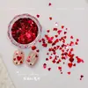 Decorações de Glitter para Unhas com Padrão de Onda, Tamanhos Mistos, Estrelas Vermelhas de Cinco Pontas, Mini Adesivos de Unha Redondos Ultra Finos, Atacado