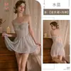 Bata de noche sexy Kameixue, vestido camisola de encaje transparente de malla sexy, conjunto de pijama ajustado 2279