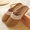 Nueva alfombrilla de paja de ratán tejida para hombre y mujer, hogar, a cuadros, primavera y verano, punta cerrada, hogar, suelo, zapatillas japonesas, venta al por mayor