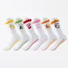Calcetines de Media Pantorrilla para Mujer para Deportes Yoga con Encaje Bordado, Calcetines Deportivos Profesionales Antideslizantes para Entrenamiento Pilates Fitness
