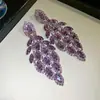 Aretes de aguja plateada con diamantes, diseño de flor ovalada de resina y gota de agua, estilo retro vintage, aretes versátiles