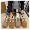 Zapatos Birkenstock de Peluche para Mujer 2025 Invierno Nuevos Zapatos Cálidos Engrosados para Mujer Zapatos de Algodón de Celebridad de Internet Botas de Nieve de Suela Gruesa