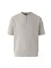 Camiseta de punto de manga corta estilo Old Money Myq para hombre, verano, holgada, cuello Henley, manga corta, estilo coreano, ropa de trabajo, top versátil