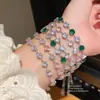 Pulsera Corazón de Zirconia Europea y Americana Lujo Accesible Pulsera de Gama Alta Nuevo Estilo 2025 Mano de Obra Exquisita Elegante Versátil para Mujer