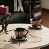 Juego de Taza y Platillo de Café de Cerámica Lujo Ligero Diseño de Nicho Tazas para el Té de la Tarde Hogareño Regalos Prácticos para Mudanzas Souvenir