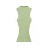 Ropa de mujer al por mayor transfronteriza 2026 otoño nuevo estilo dulce juvenil cuello semi-alto sin mangas ajustado chaleco de punto